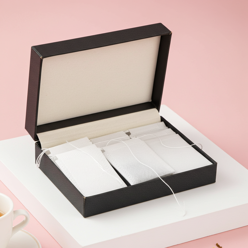 20 Disposable Tea Bags (2" X 2") with Drawstring