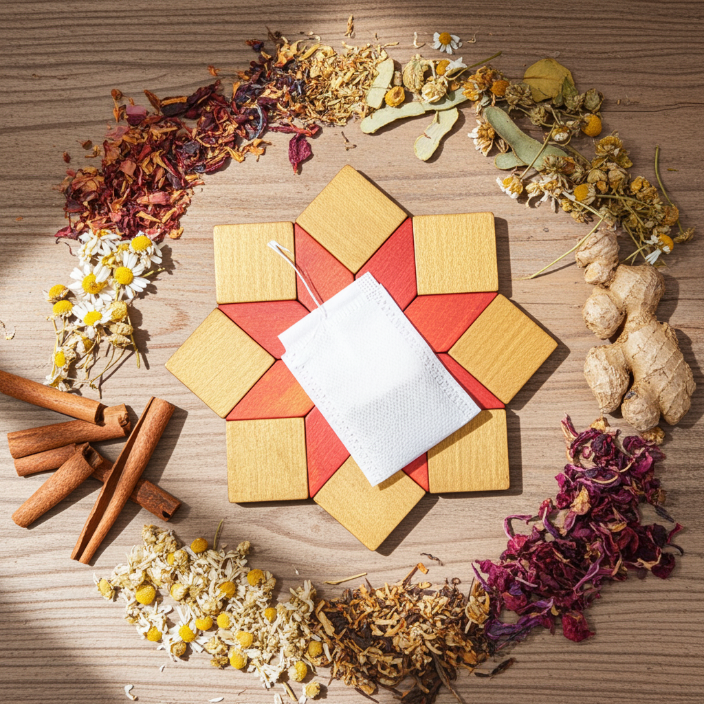 20 Disposable Tea Bags (2" X 2") with Drawstring